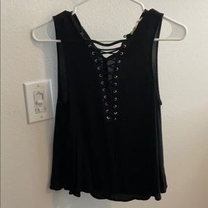 Black front lance tank top